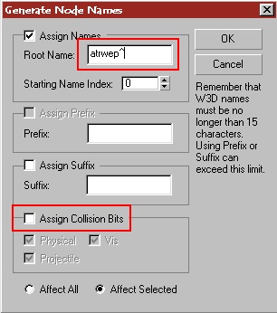 Root name dialog