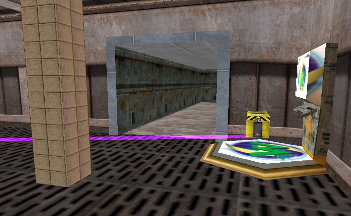 Tunnel with separately textured walls, ceiling, and floor