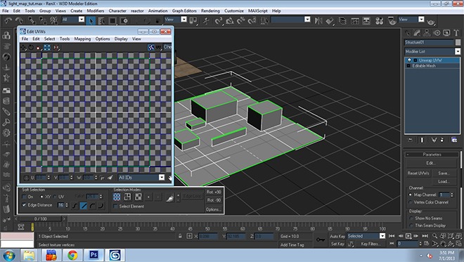 Applying a UVW unwrap to the mesh