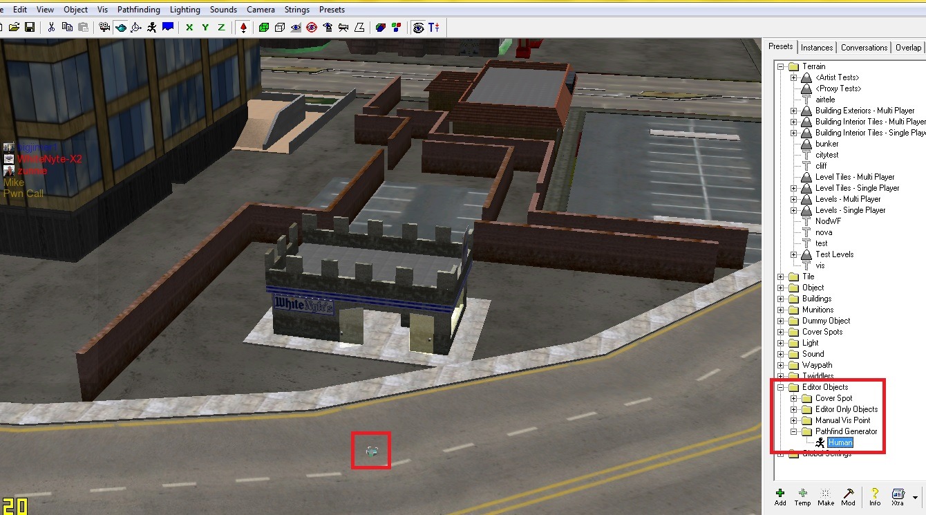 Pathfind Generator placed on the map