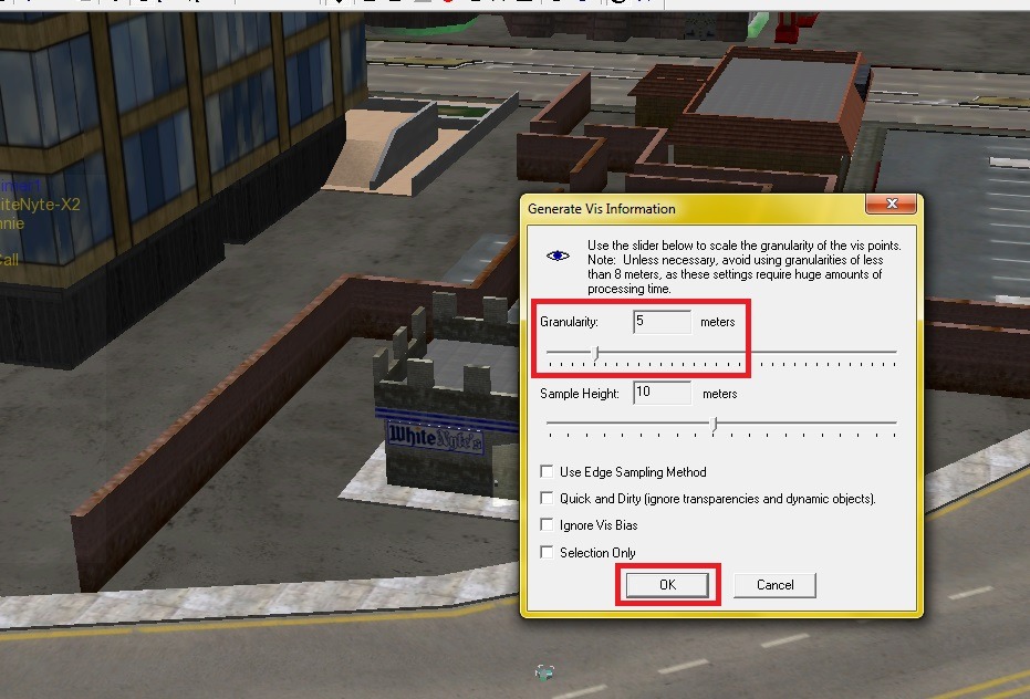 VIS points being generated